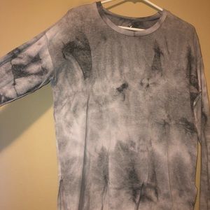 American Eagle Outfitters Gray Tie-Dye Sweater